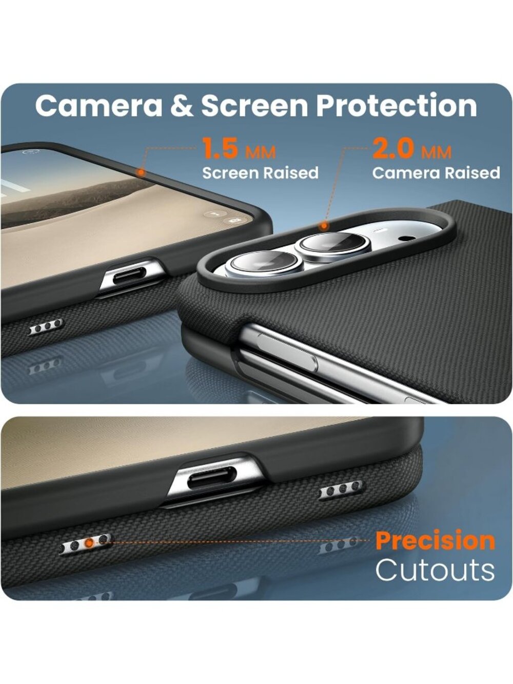 iPhone Duo Black Techwoven Drop Protection Shockproof Skin-Friendly Cover Case - Picture 7 of 7